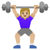 woman lifting weights, medium-light skin tone